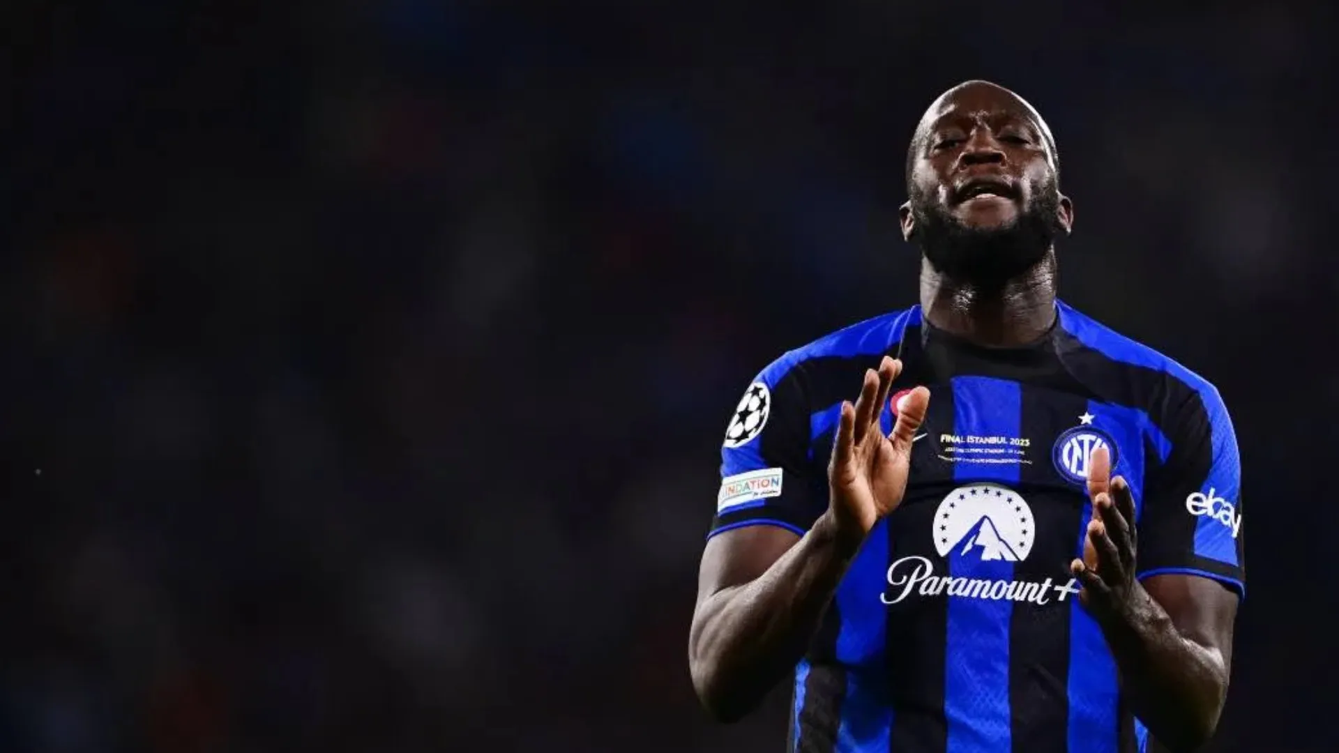 Lukaku con l'Inter in finale di Champions